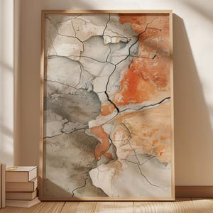 Wabi Sabi Decor Japandi Abstract Cracked Texture Poster Earthy Organic Modern Print Minimalist Decor Gift for Him Wabi Sabi Poster