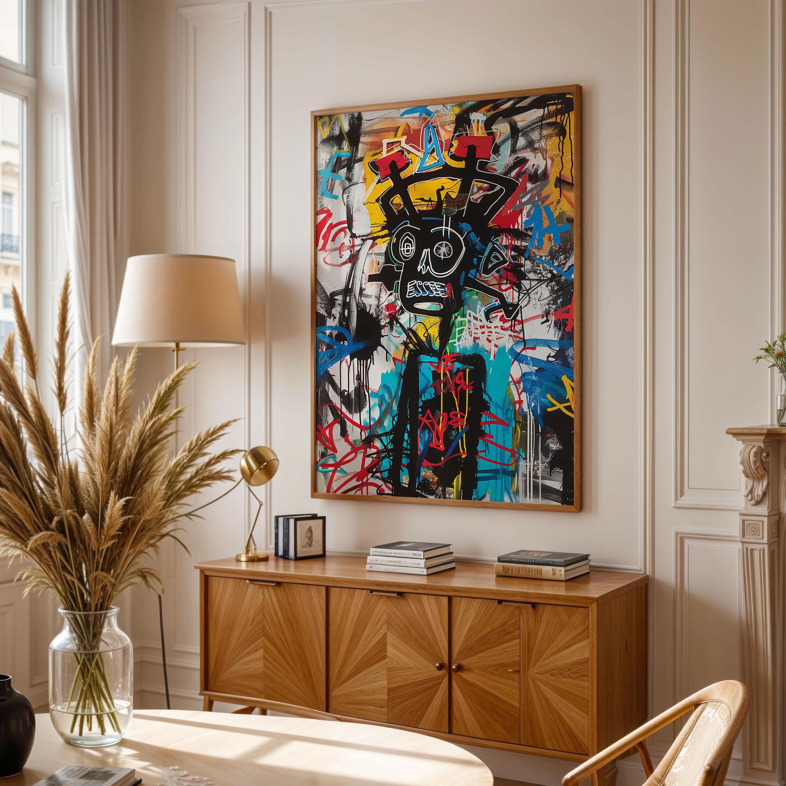 芸術的な壁掛け 現代的な室内装飾 - 大きな壁装 - 手描きの壁アート - 幾何学的な