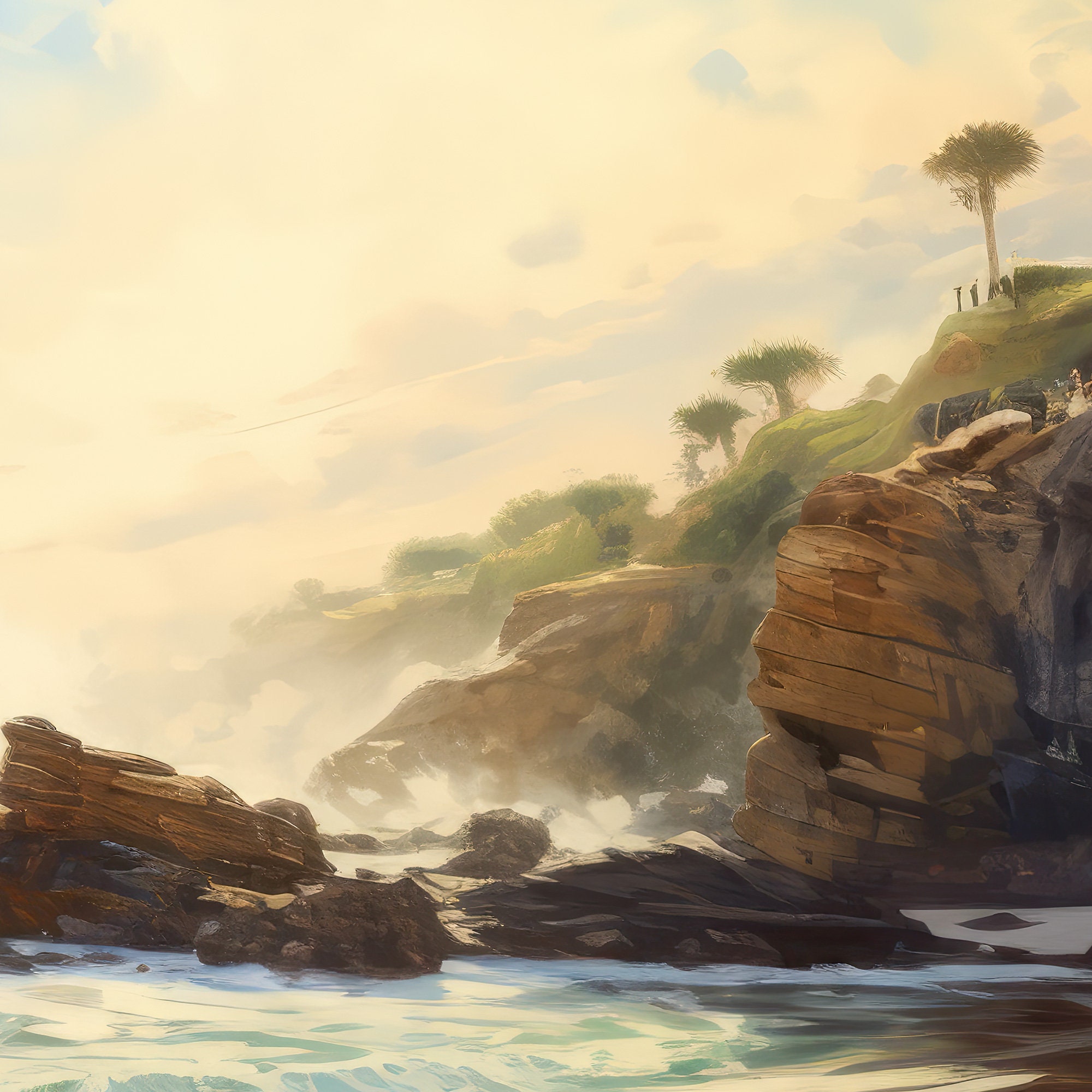 Printable: Serene Sunset Beach INSTANT DIGITAL DOWNLOAD Digital Art ...