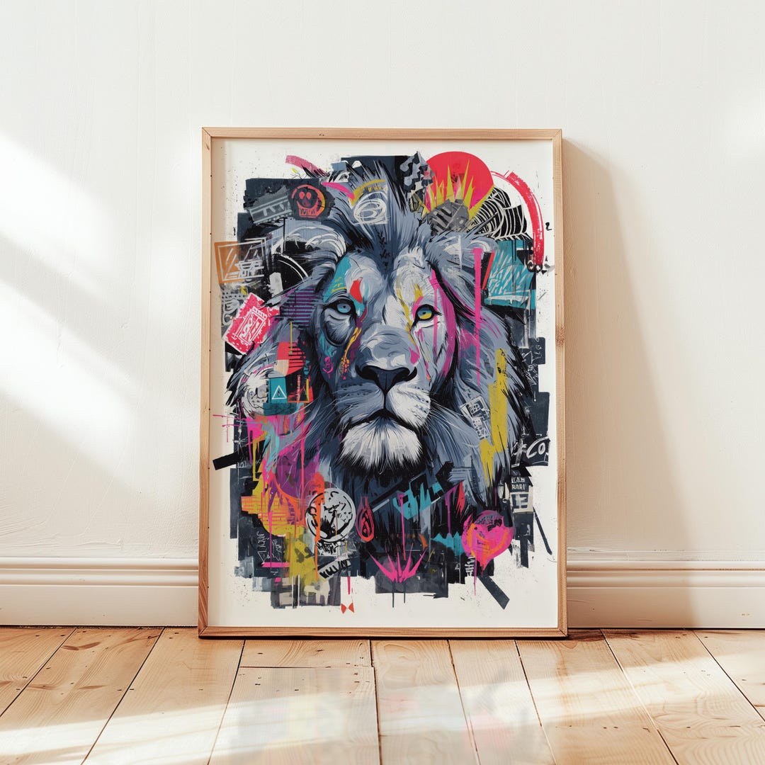 Bold Lion Graffiti Art Print: Urban Street Art Decor - Etsy