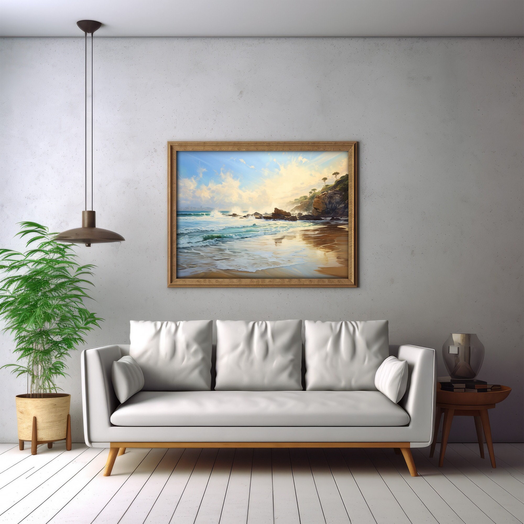 Printable: Serene Sunset Beach INSTANT DIGITAL DOWNLOAD Digital Art ...