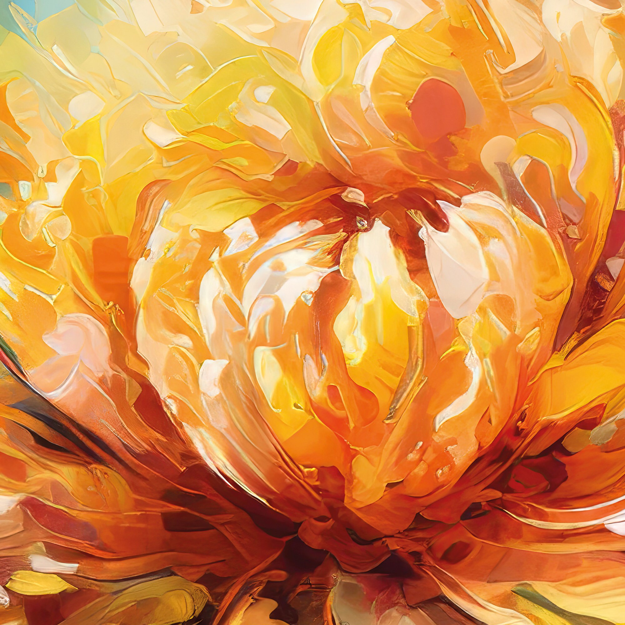 Printable: Enchanting Blooms Abstract Yellow Flower Art Print INSTANT 