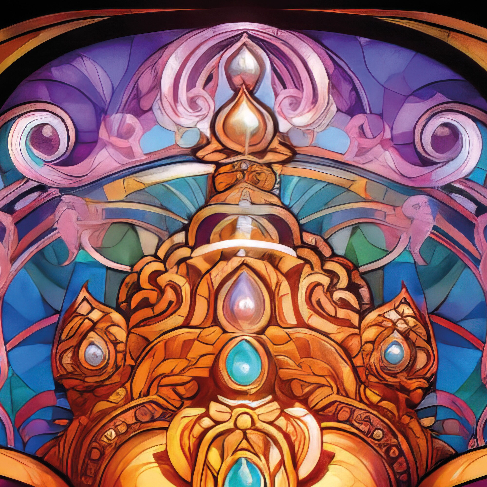 Printable Lord Ganesha Decor Hindu Wall Art Ganesh Poster Stained Glass ...
