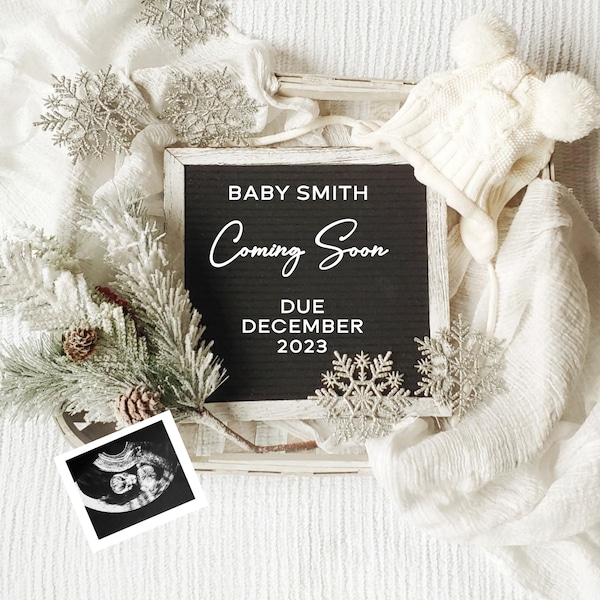 Christmas Winter Pregnancy Announcement Download Christmas Baby, Winter Baby