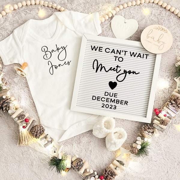 Heart Fairy lights, December baby, Winter Pregnancy Announcement Download, Winter Baby