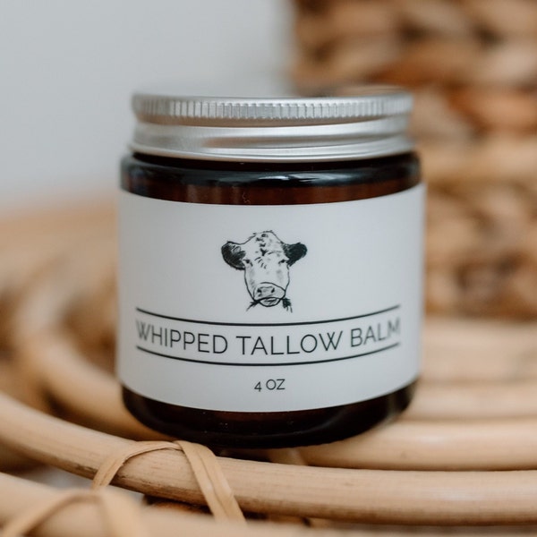 Whipped Tallow Balm | Frankincense Face Balm, Grass Fed, Anti-aging Night Cream, Acne Prone, Sensitive Skin, Combination Dry Cracked Skin