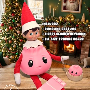 Elf Outfit Set, Dumpling Costume, Fidget Clicker Keychain, Mini Trading Board, 3D Printed Christmas Accessory