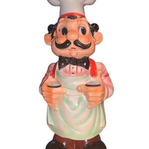 Sought After Hand Painted Italian Chef Porcelain Utensil Holder