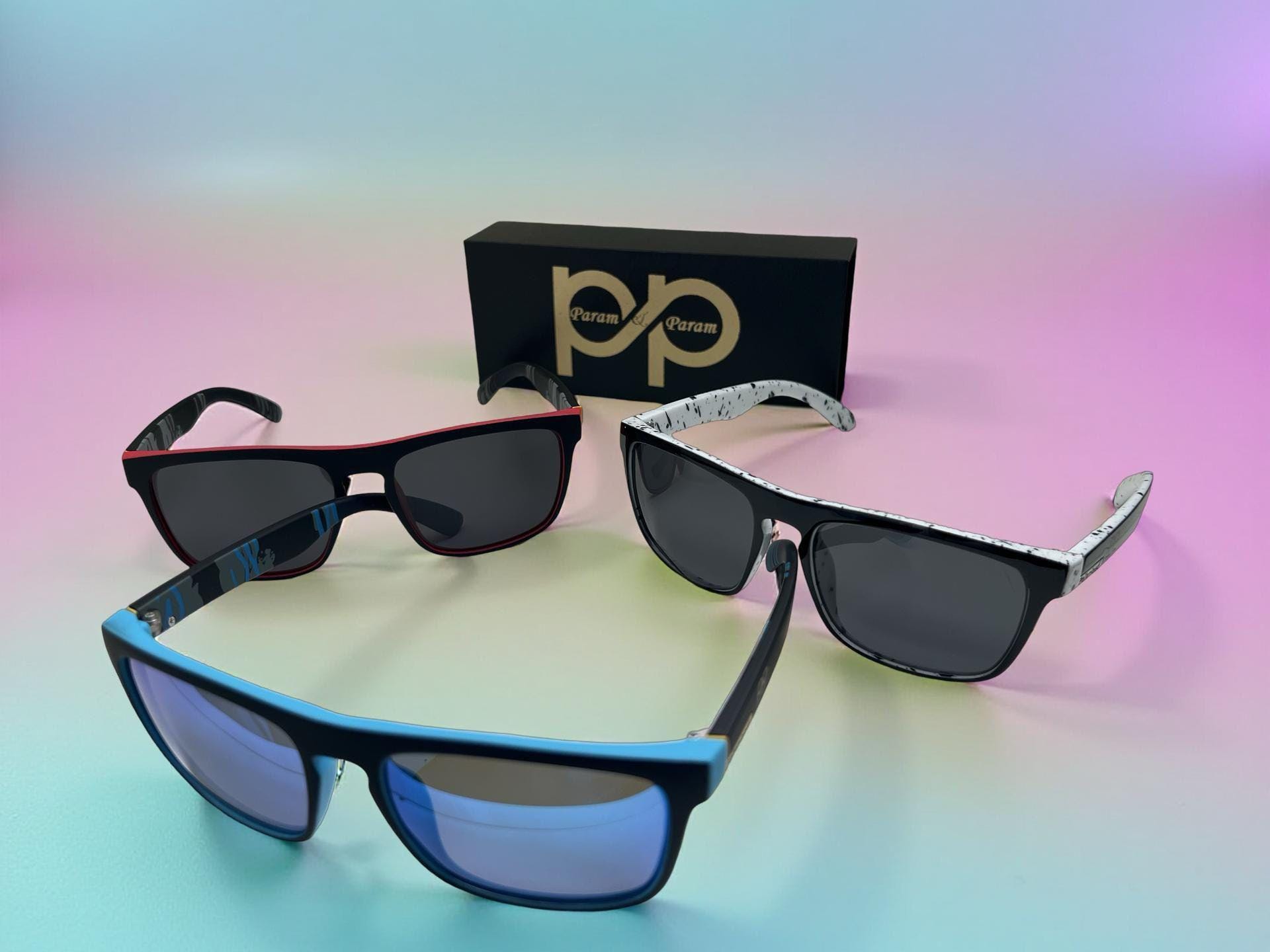 Polarized Rectangle Sunglasses with UV400 Protection, Lightweight PC Frame SQUARO Matte Black Polarized Sunglasses – Lightweight  main image 3