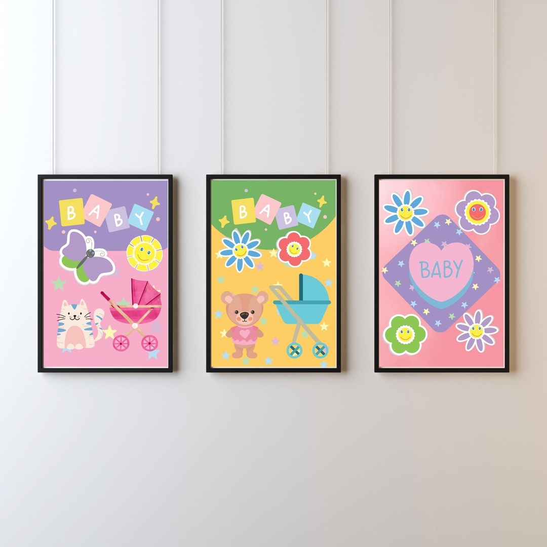 Cute Nursery Wall Decor, Printable Wall Art for Children, Set of 3 ...