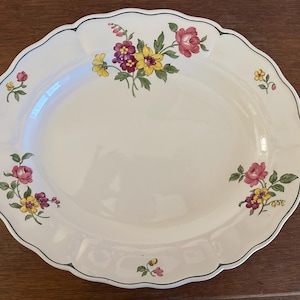 Vintage Marlborough Royal Petal Grindley England Ivory and Floral 14&quot; Platter