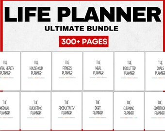 Paquete completo de carpetas Life Planner / Más de 300 páginas / Planificador de mamá / Gestión del hogar / Hogar / Limpieza / Finanzas y presupuesto / Fitness / PDF
