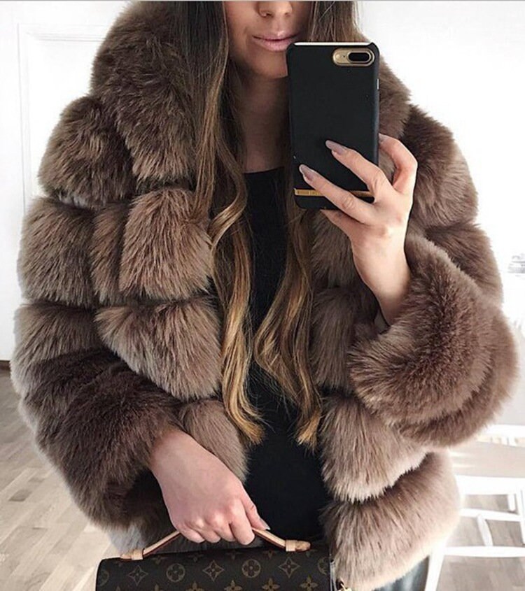 Cute fluffy jackets cheap