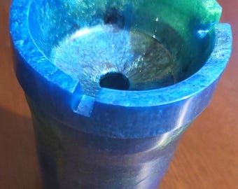 Handmade Car Ashtray: Blue, Black, and Green