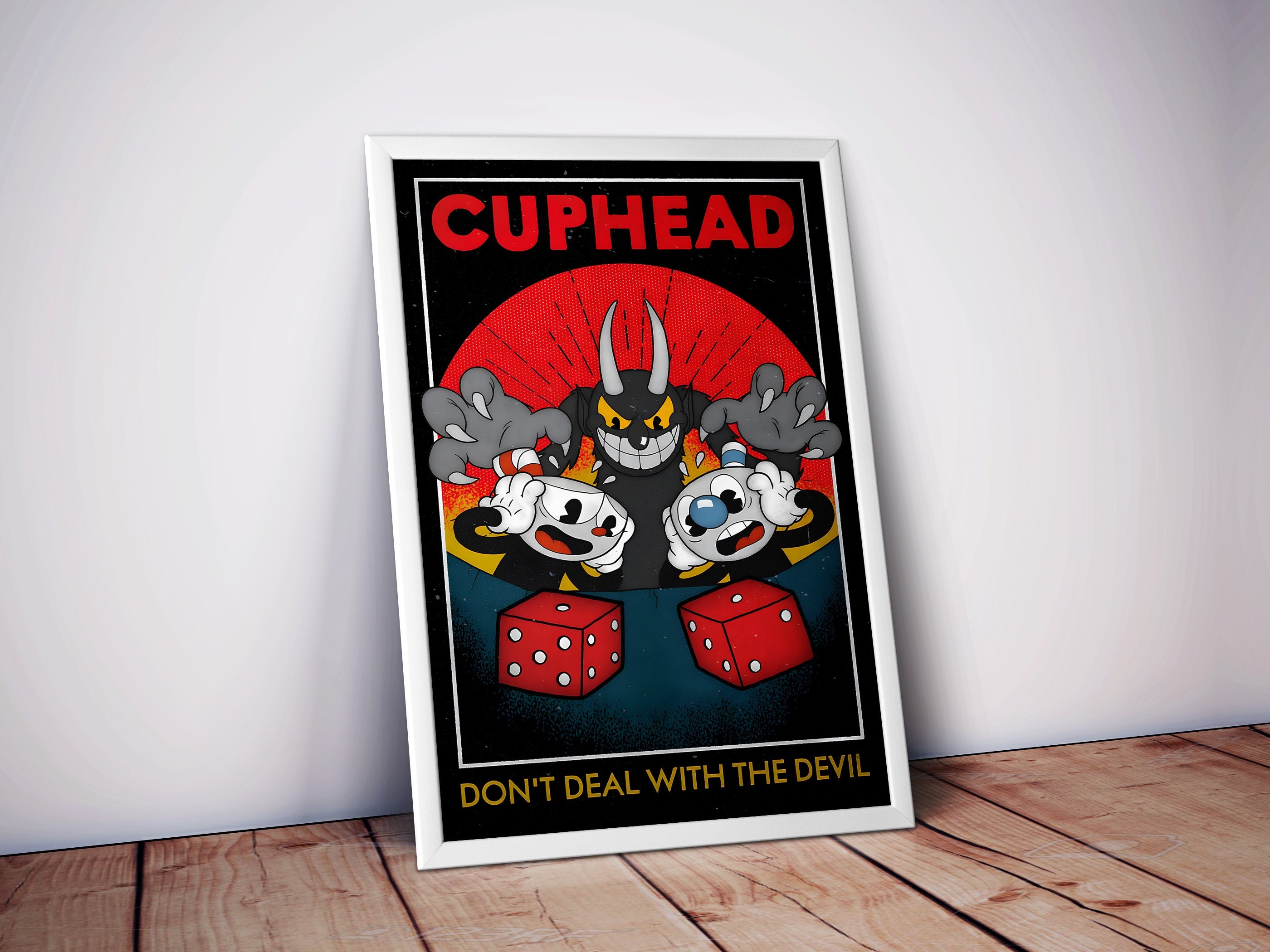 Cuphead Poster Speedrun Cuphead Poster Wall Art Sticky Poster