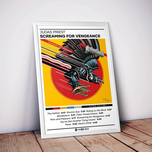 Judas Priest Poster / Screaming For Vengeance Poster / 4 colores / Album Poster Prints / Metal Music Poster / Large Poster Print / Music Gift