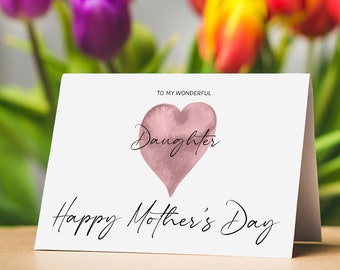 Mothers Day Card for Daughter, for My Lovely Daughter Happy Mothers Day ...