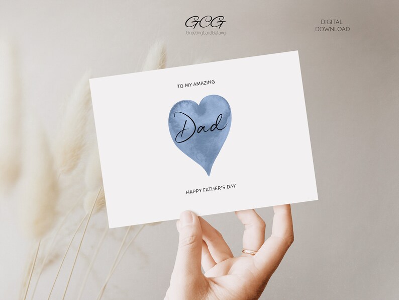 Printable Fathers Day Card From Daughter or Son, Happy Fathers Day Card ...