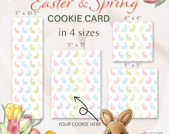 Easter & Spring Cookie Card, Easter Bunny PRINTABLE Cookie Box Backers in 4 Sizes, Easter Gifts for School and Teacher Easter Favors DIGITAL