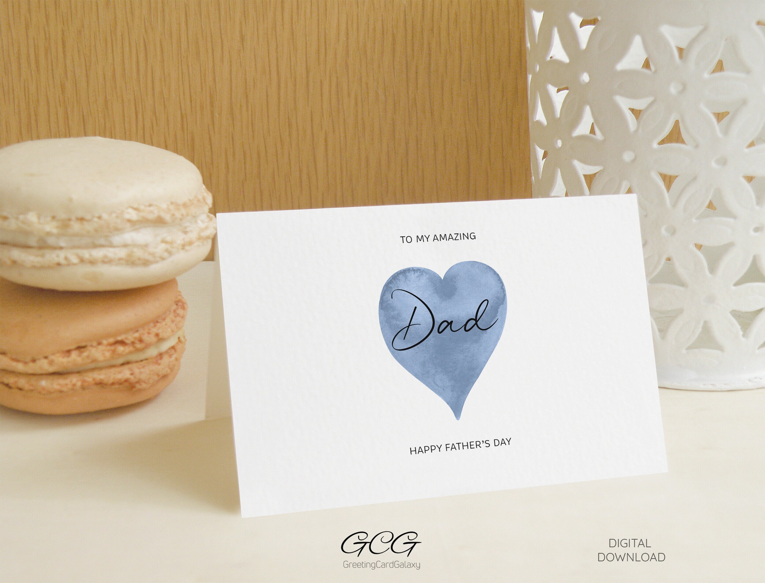 Printable Fathers Day Card From Daughter or Son, Happy Fathers Day Card ...