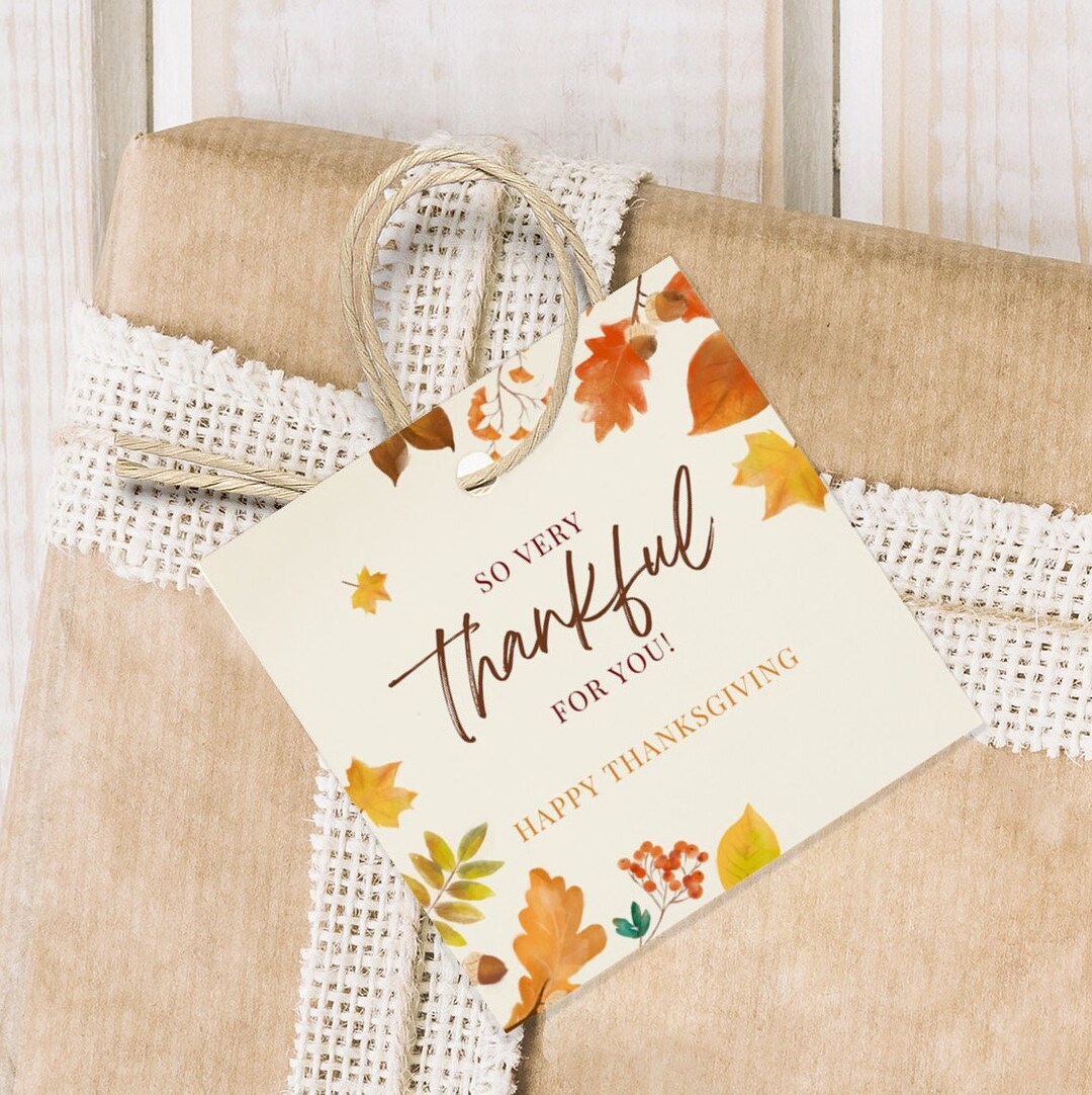 Thankful for You Tags, Thankful for You PRINTABLE Tag, Thanksgiving ...