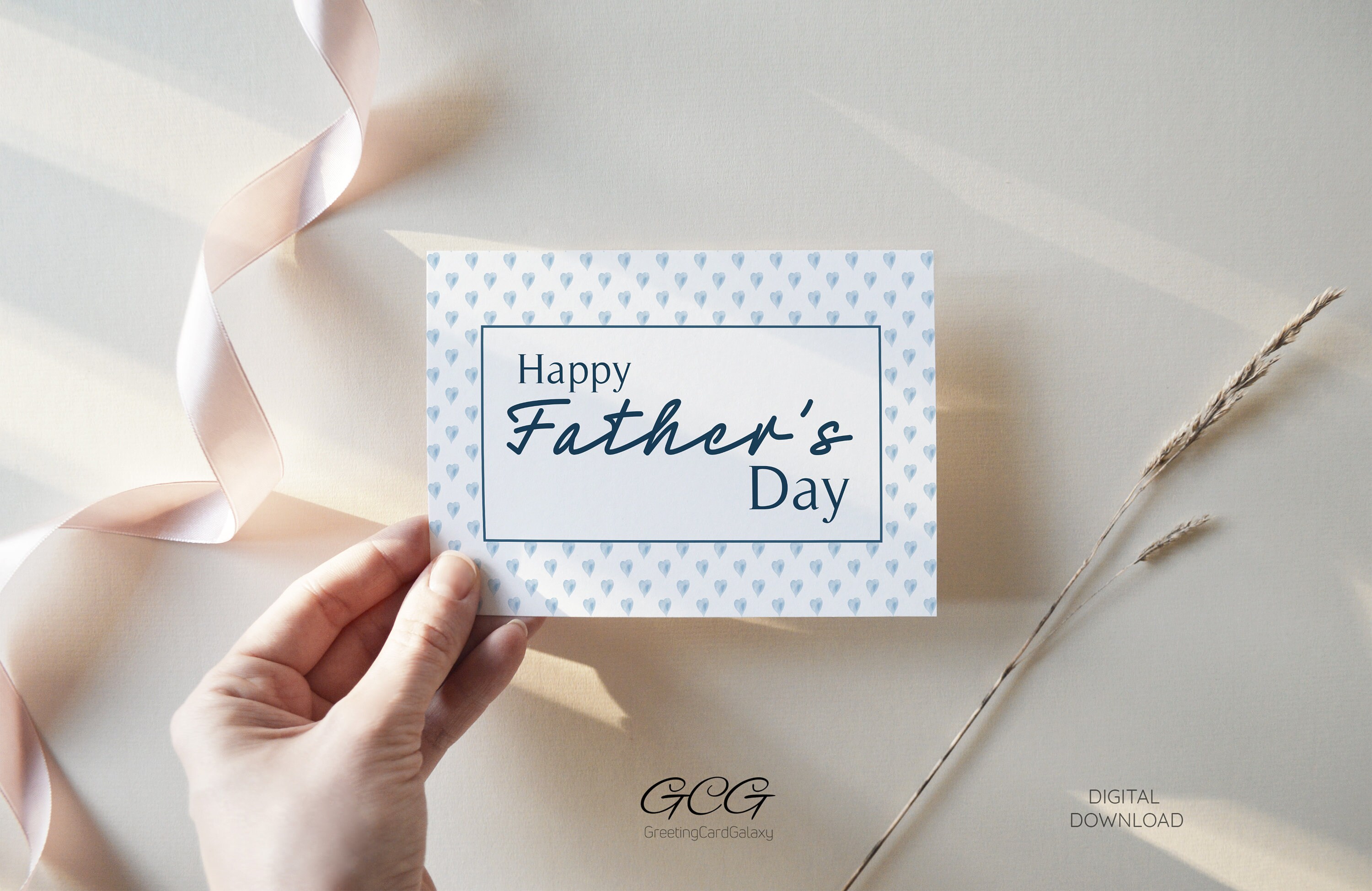Printable Fathers Day Card From Daughter or Son, Happy Fathers Day Card ...