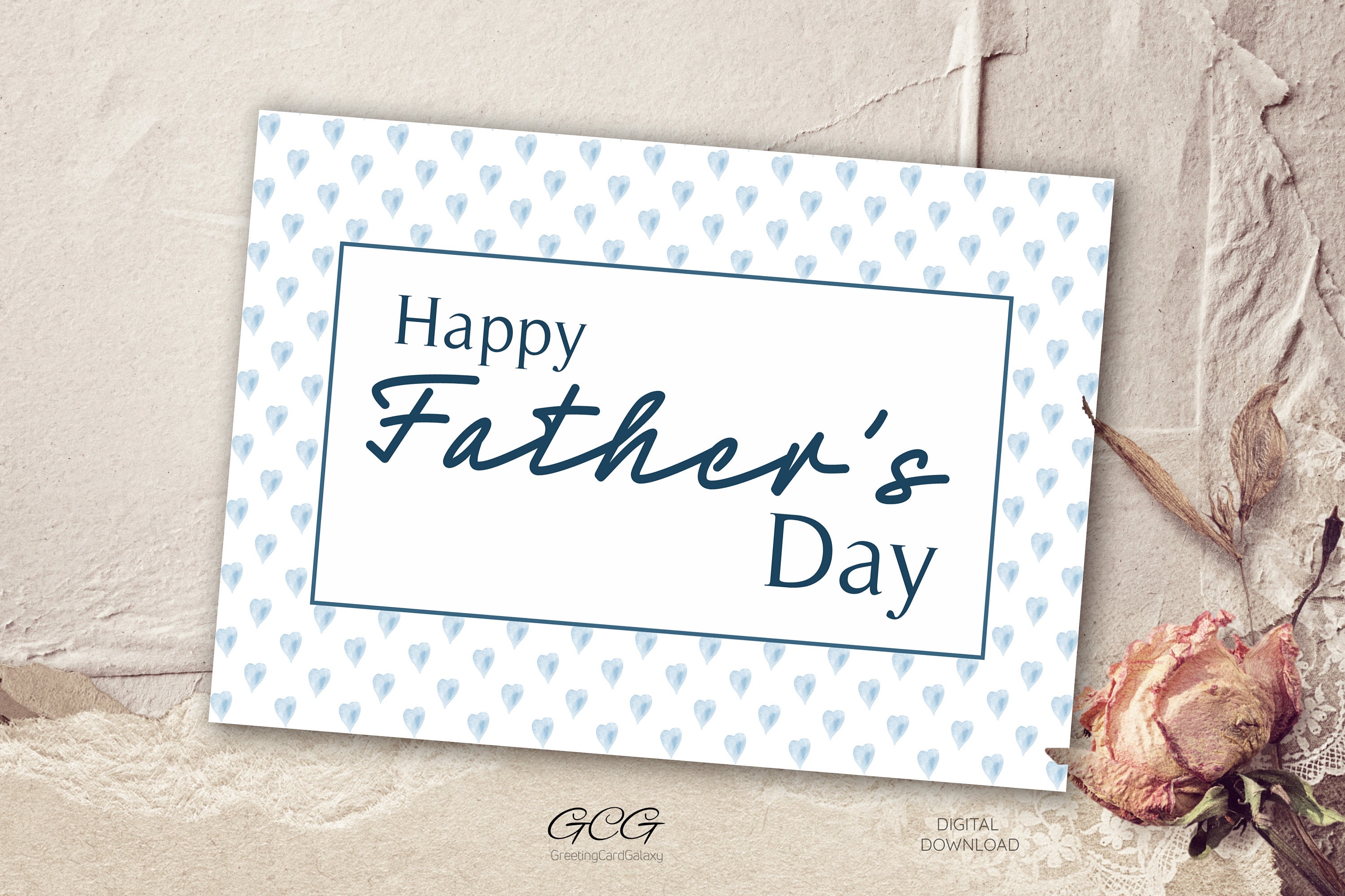 Printable Fathers Day Card From Daughter or Son, Happy Fathers Day Card ...