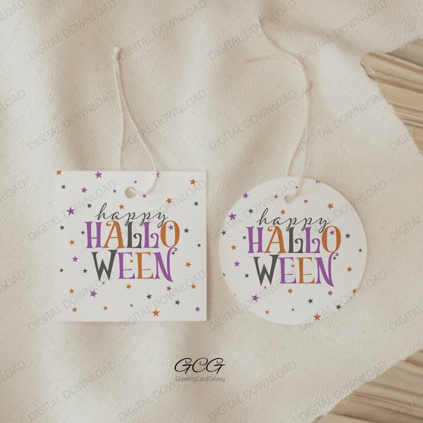 Happy Halloween Tag, Halloween Printable Tags, Halloween Gift Tags, Printable Halloween Favors, Gift Tags, Digital Download