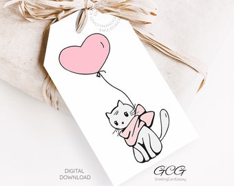 Printable Valentines Tags, Happy Valentines Day Gift Tag, Valentine Gift Tags, Valentines Favors, Valentines Cookie Tag, Digital Download