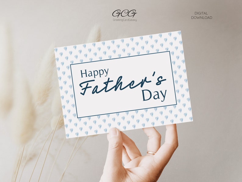 Printable Fathers Day Card From Daughter or Son, Happy Fathers Day Card ...