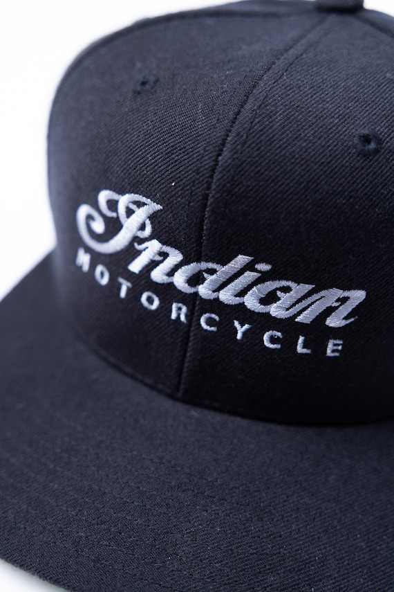 Indian Motorcycles Retro Styl Flat Brim Cap Embroidered Patch Black Trucker Hat Indian Motorcycles Otto Flat Brim Cap Embroidered Patch  main image 3