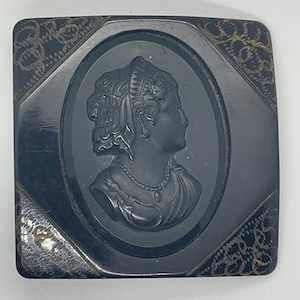Vintage Bakelite Black Mourning Brooch