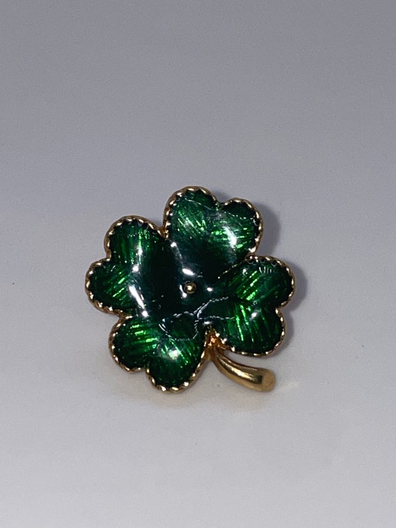 Vintage Avon Four Leaf Clover Earrings (green and… - image 6