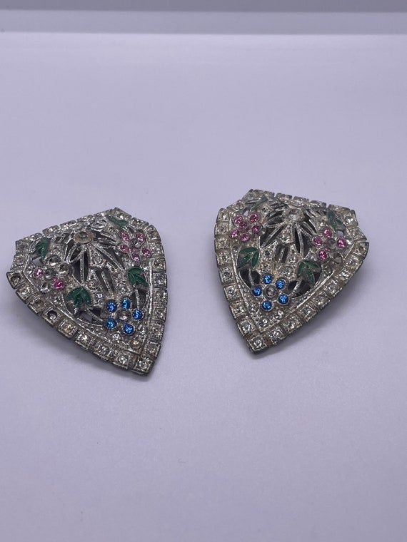 Vintage shoe clips flower Gem