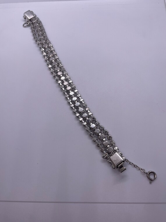 Beautiful Vintage Rhinestone Bracelet (silver) - image 4