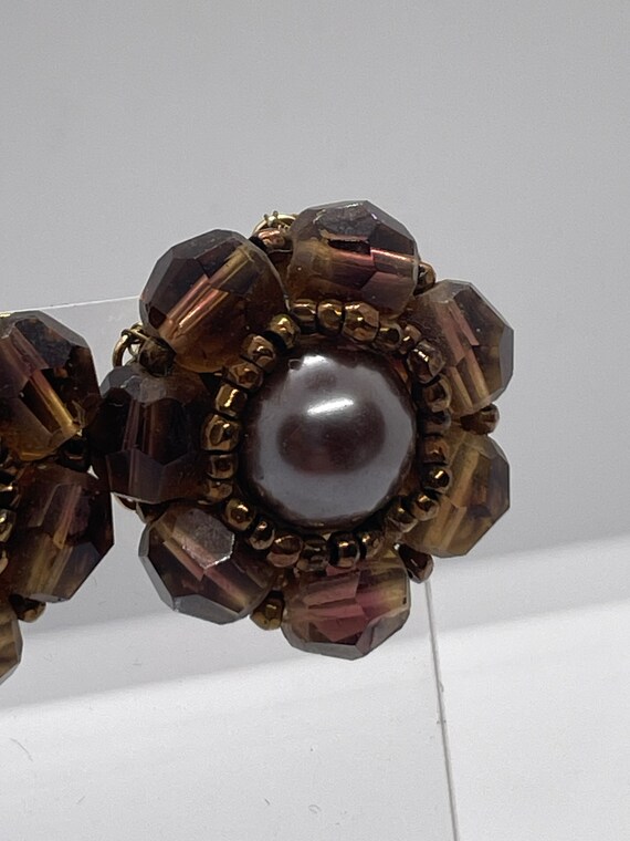 Vintage Beaded Marvella Clip on Earrings - image 3