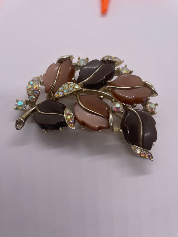 Vintage Signed Lisner Leaf Brooch - image 4