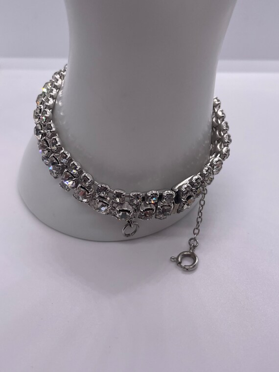 Beautiful Vintage Rhinestone Bracelet (silver) - image 2