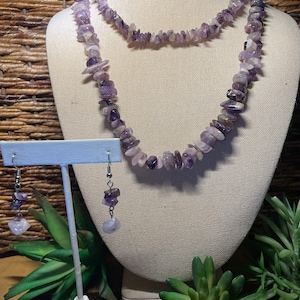 Amethyst Necklace and Earring Set