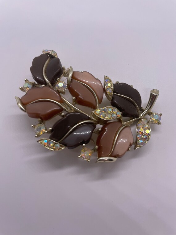 Vintage Signed Lisner Leaf Brooch - image 2