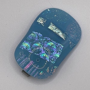 Vintage Blue Dichroic Glass Pendant