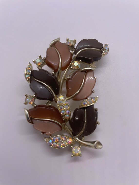 Vintage Signed Lisner Leaf Brooch - image 3