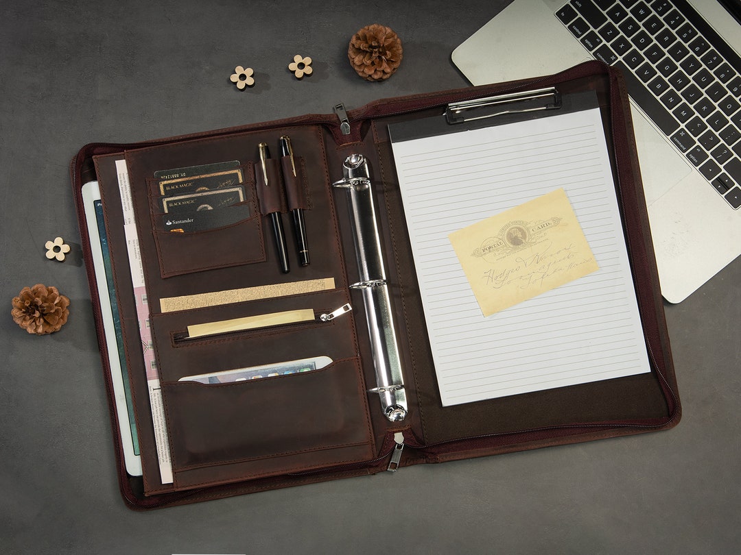 Handmade Crazy Horse Leather Portfolio,custom Portfolio, Personalized