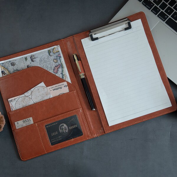 Leather Padfolio Etsy