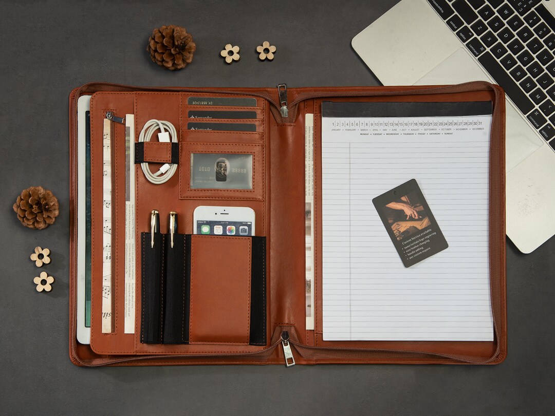 Handmade Brown Leather Portfolio, Custom Portfolio,leather Portfolio