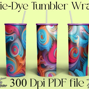 AI Tie-Dye Tumbler Wrap, Tie-Dye Swirl tumbler wrap, Swirly Tumbler Wrap, AI Art Tumbler wrap, Tie-Dye Pattern Tumbler Wrap, Tie-Dye AI Art