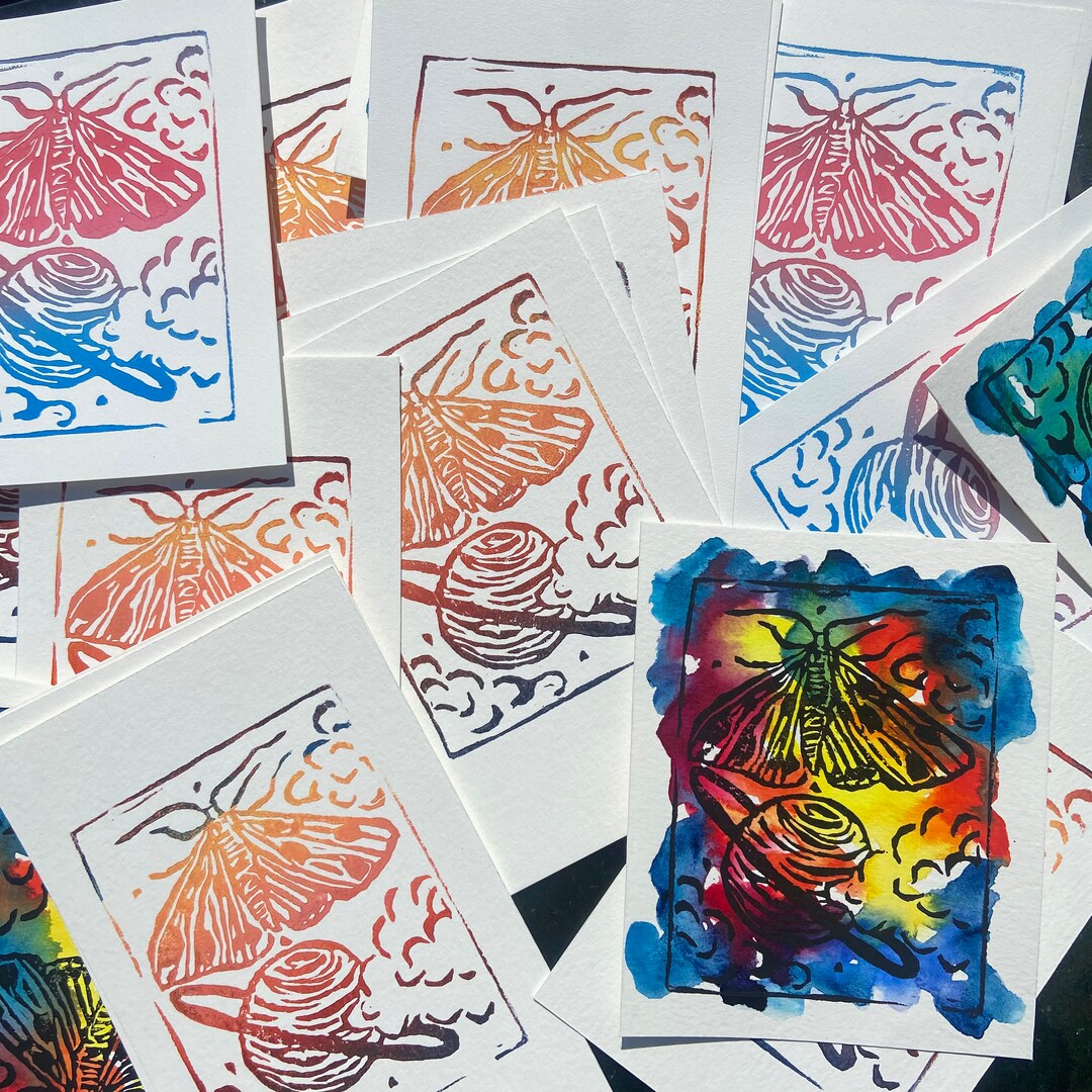 Moth Block Galaxy's Edge Moth Block Print - Etsy