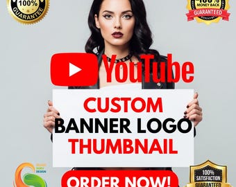 Komplettes YouTube Channel Branding Kit, benutzerdefinierte Banner Logo Thumbnails Set, professionelles YouTuber Identitätspaket