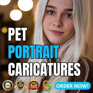 Custom Pet Portrait Caricatures - Hand-Drawn Digital Art - Funny Animal Caricature Gift - Personalized Dog & Cat Illustration - Unique Gift