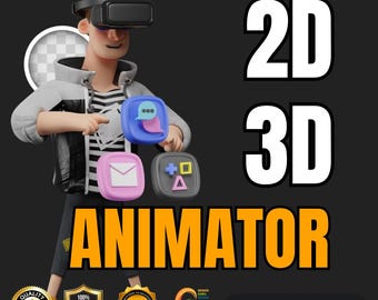 Animated Twitch Emotes, Custom Character Animation, 2D Animated GIF, 3D Streamer Emote, Twitch Emote Design, Stream Overlay Art